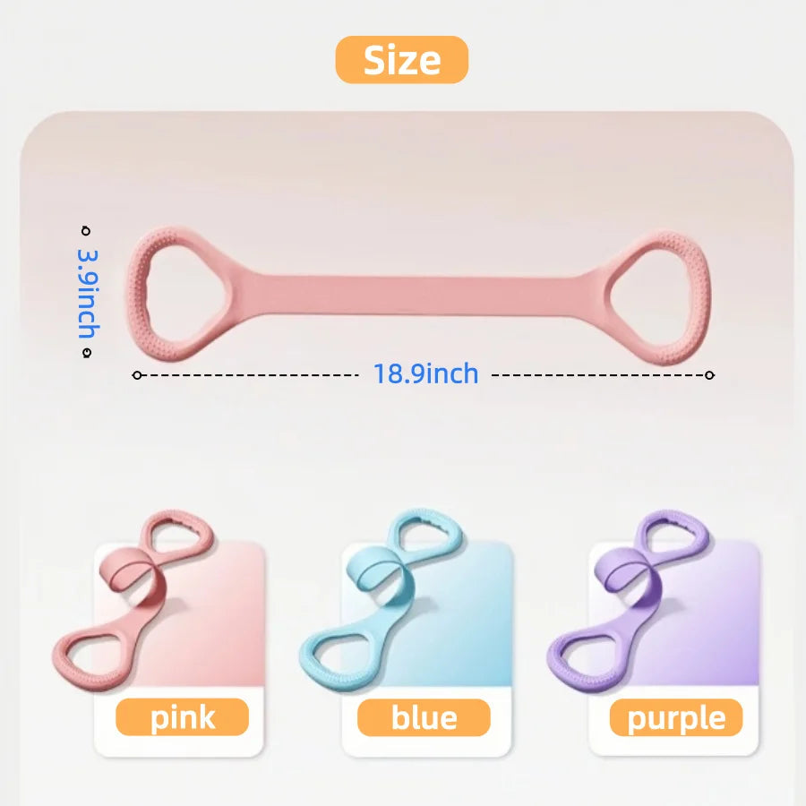 8-Shape Elastic Yoga Stretch Band, Figure 8 Fitness Resistance Band Shoulder Back Arm Exercise Rope Training Equipment for Women Nova Trendz