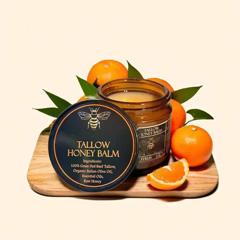 Organic Grass-Fed Beef Tallow Balm with Raw Honey - Moisturizing Cream for Soft, Smooth Skin - Handmade All-Natural Moisturizer Nova Trendz