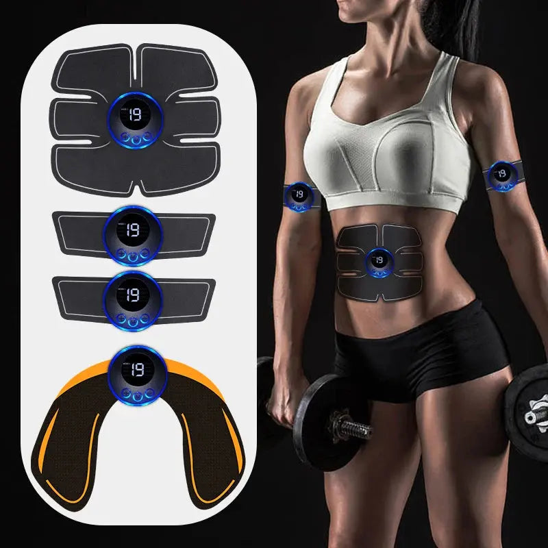 Electrical Muscel Stimulator Massager Abdomen Buttocks Arm Leg Neck Hips Trainer Muscle Toner Fitness Training Workout Equipment Nova Trendz