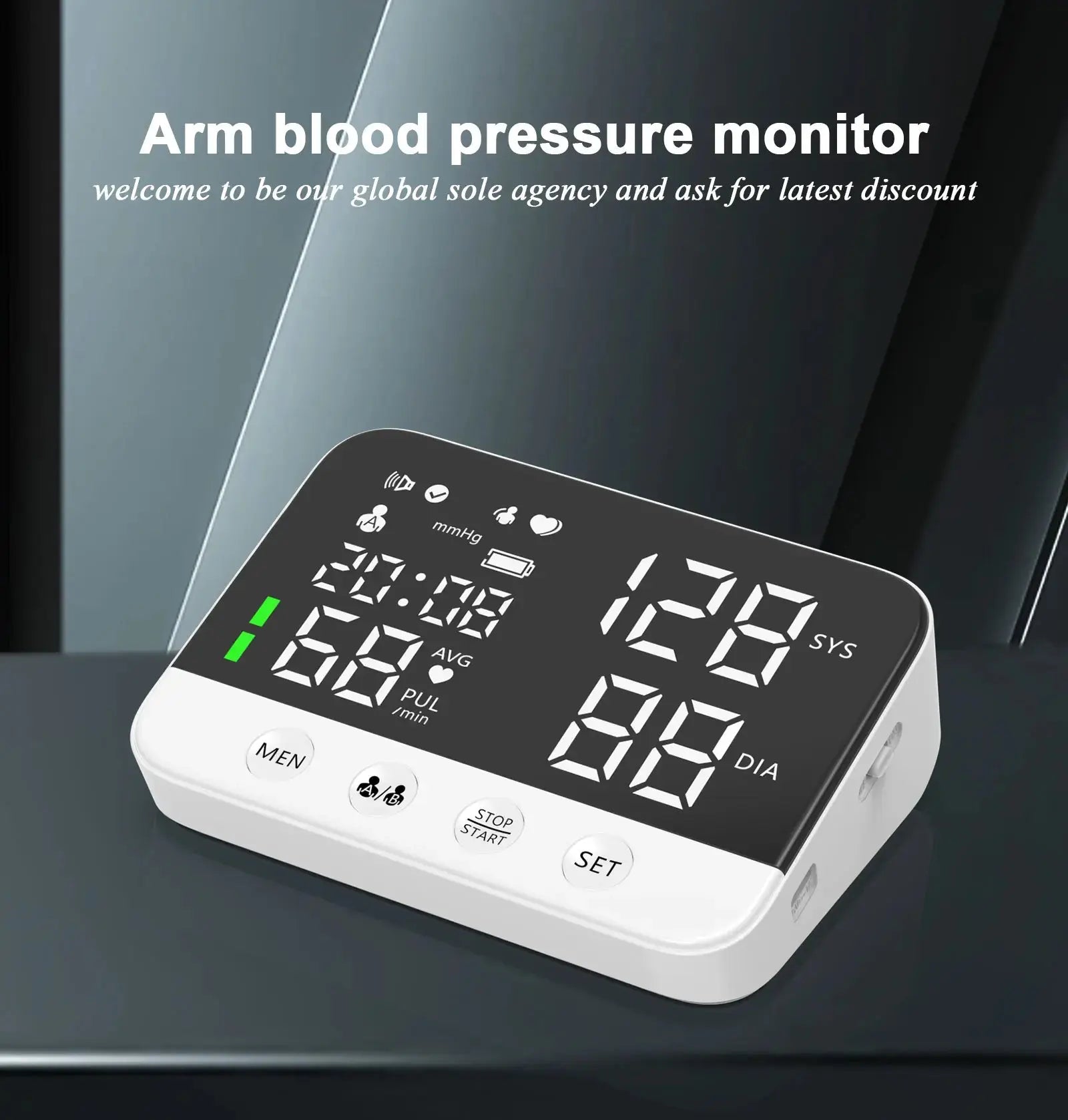 Blood Pressure Monitor Arm Cuff Tensiometer Tonometer Digital Voice Sphygmomanometer Electronic Medical BP Monitors Rechargeable Nova Trendz