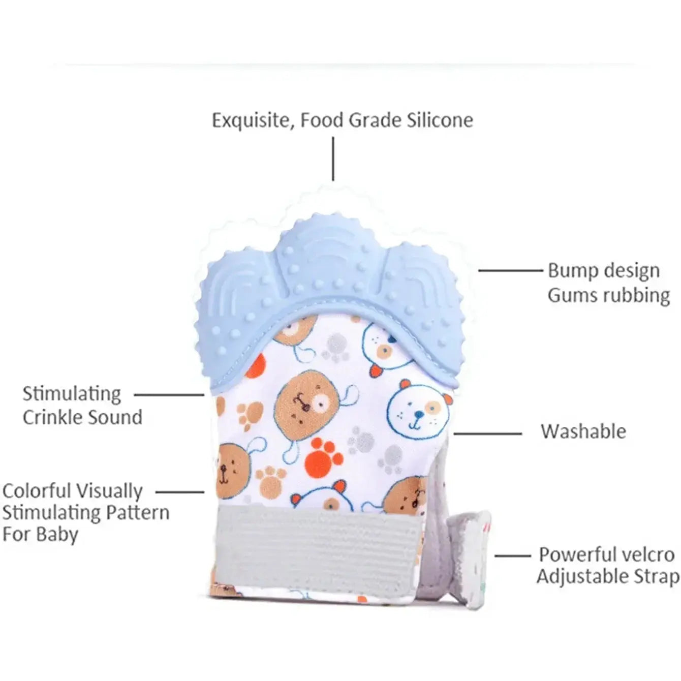 Baby Teething Silicone Gloves Multi-Layer Breathable Chewing Gloves Baby Teething Toys Baby Self Soother Teether Teething Toys Nova Trendz