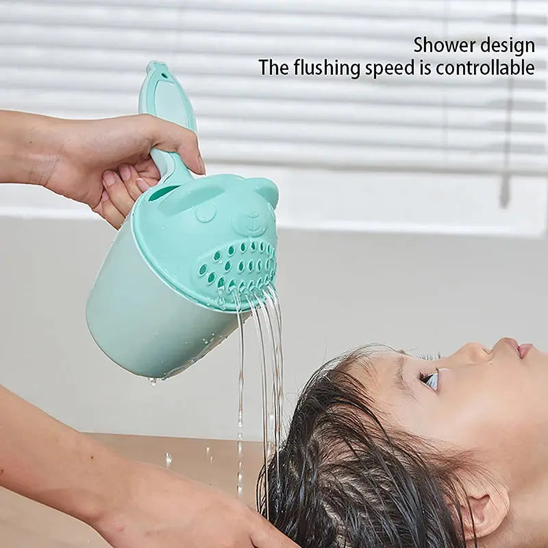 Cute Cartoon Baby Shower Shampoo Cup Kids Bathing Toys Bathroom Shower Shampoo Rinse Cup Hair Washing Spoon With Handle Nova Trendz