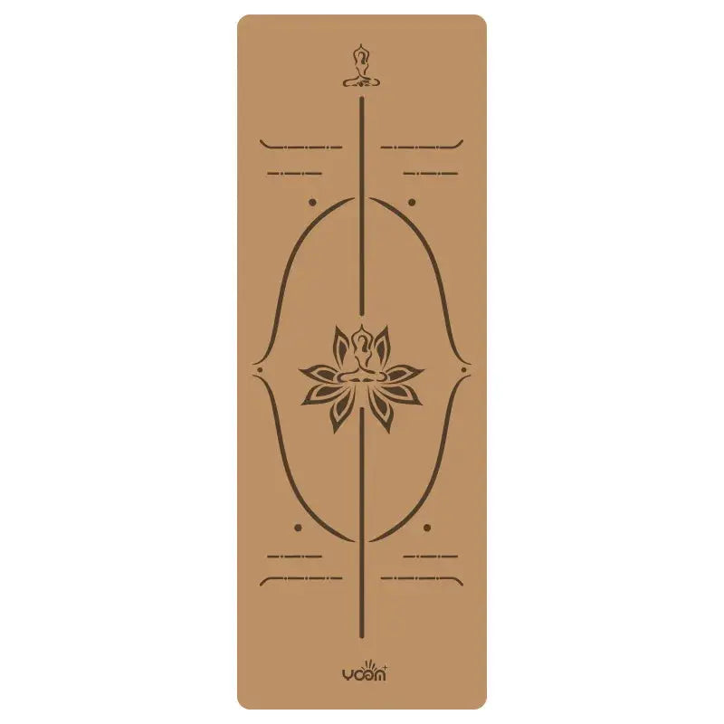 ‌Natural Rubber & Cork Yoga Mat - 68cm Extra-Wide 5mm Thick Gymnastic Mat with Laser-Engraved Alignment Lines & Logo Printing‌ ‌ Nova Trendz