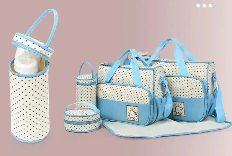 5pcs/set Large Capacity Baby Bag for Mom Travel Stroller Organizer Baby Diaper Bag Mummy Maternity Newborn Accessories Bag Nova Trendz