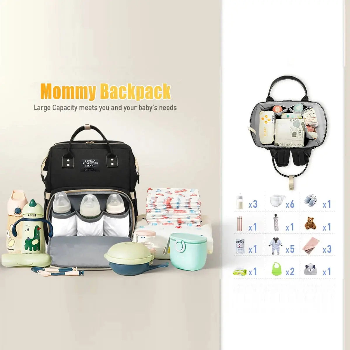Nappy Backpack Bag Mummy Large Capacity Bag Mom Baby Multi-Function Waterproof Outdoor Travel Diaper Bags Nova Trendz