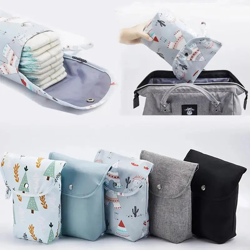 Baby Diaper Bag Waterproof Wet Dry Pack Mummy Storage Pouch Nappy Organizer Insert Tote Purse Travel Stroller Carry Bag Nova Trendz
