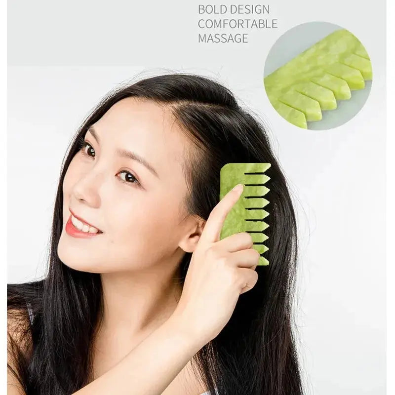Natural Jade Comb Gua Sha Board Jade Massager For SPA Acupuncture Body Scraping Gouache Scraper Facial Skin Beauty Tool Nova Trendz