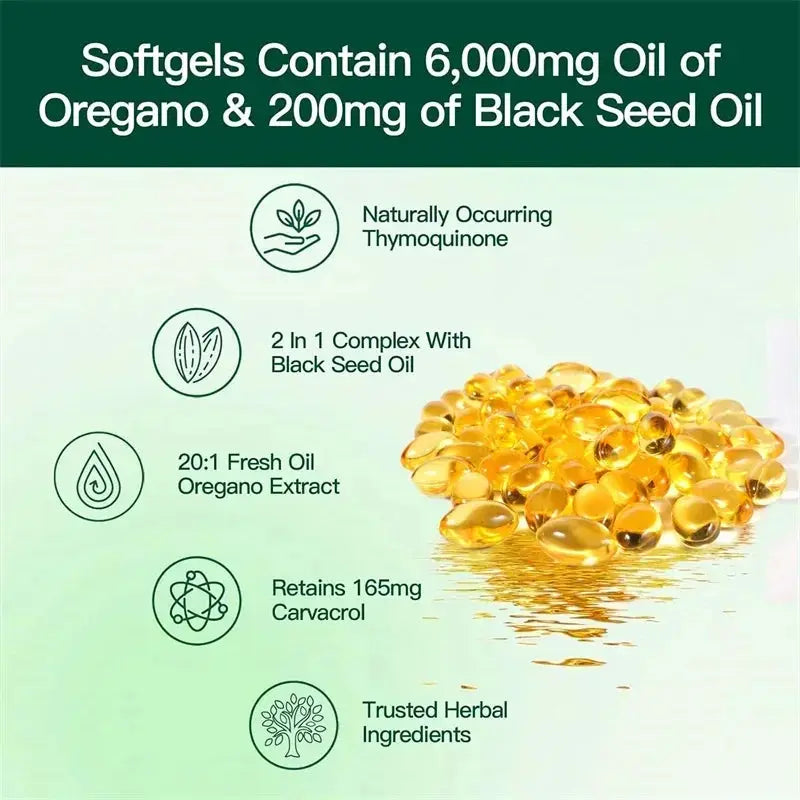 Oregano Oil Softgels - Balance Intestinal Flora, Promotes Digestion, Supports Gut, Digestive & Immune Health Nova Trendz