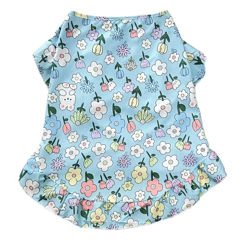 Summer Large Dog Cooling Clothes Cute Pet Dog Princess Dresses Medium Big Dogs Summer Vest Labrador Golden Retrievers Clothes