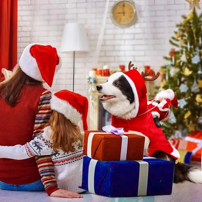 Pet Christmas Clothes Santa Claus Dog Costume Puppy Coat Jacket Suit with Cap Clothing Cosplay For Small Medium Large Dogs Cats Nova Trendz