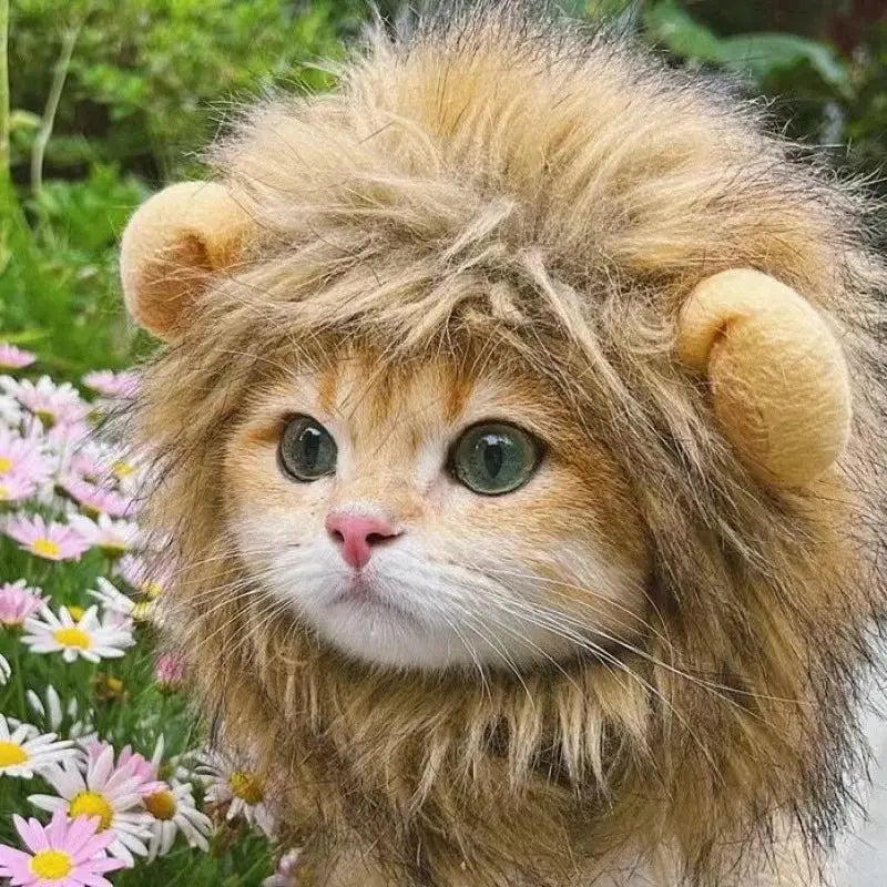 Pet Hairpiece - Humorous Lion Mane Headgear for Dogs and Cats, Adjustable Costume Accessories for Fun Dress-up and Play - Nova Trendz