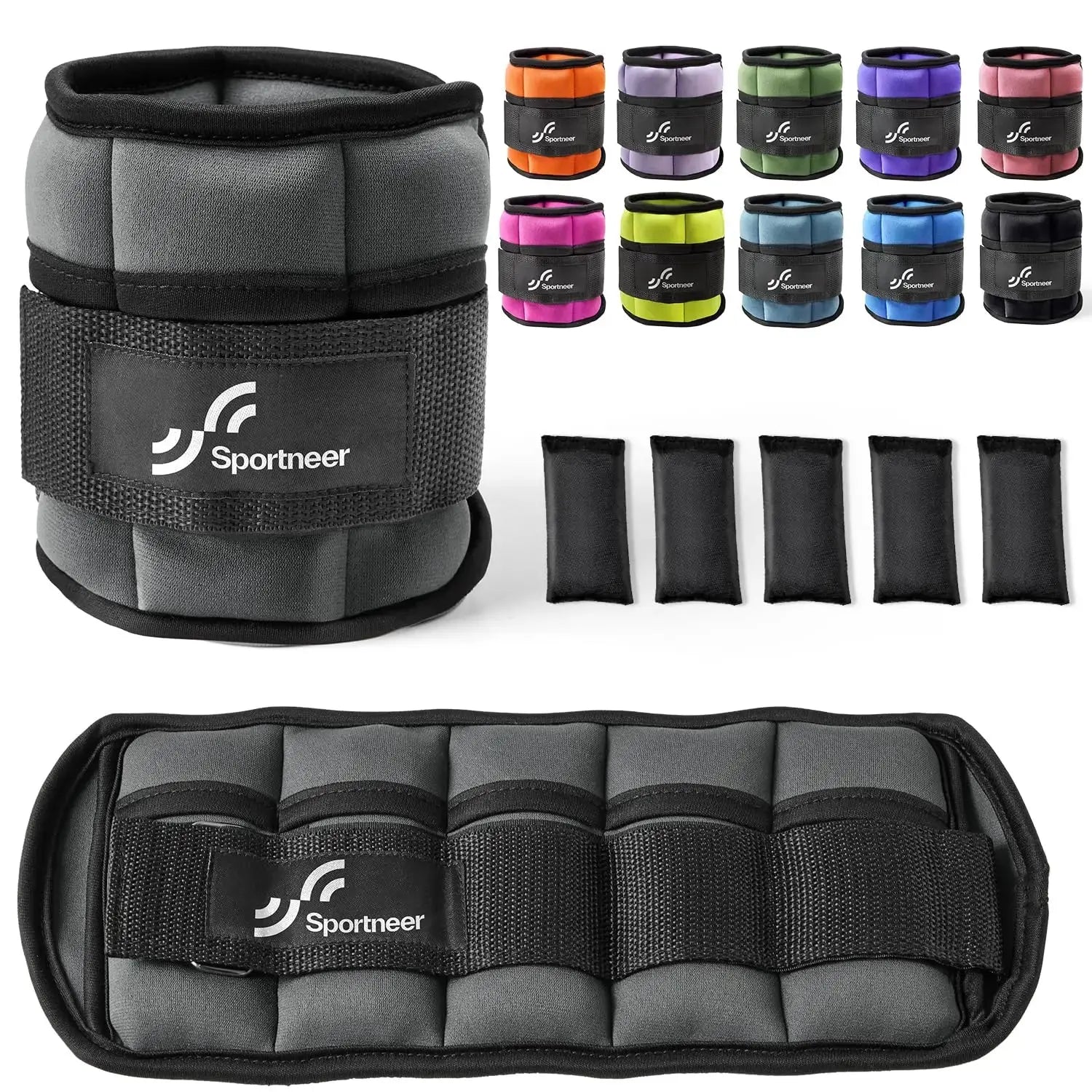 Sportneer Adjustable Ankle Weights 1Pair 10lb Leg Weight Straps for Women Men Weighted Ankle Weights Set for Gym Fitness Workout Nova Trendz