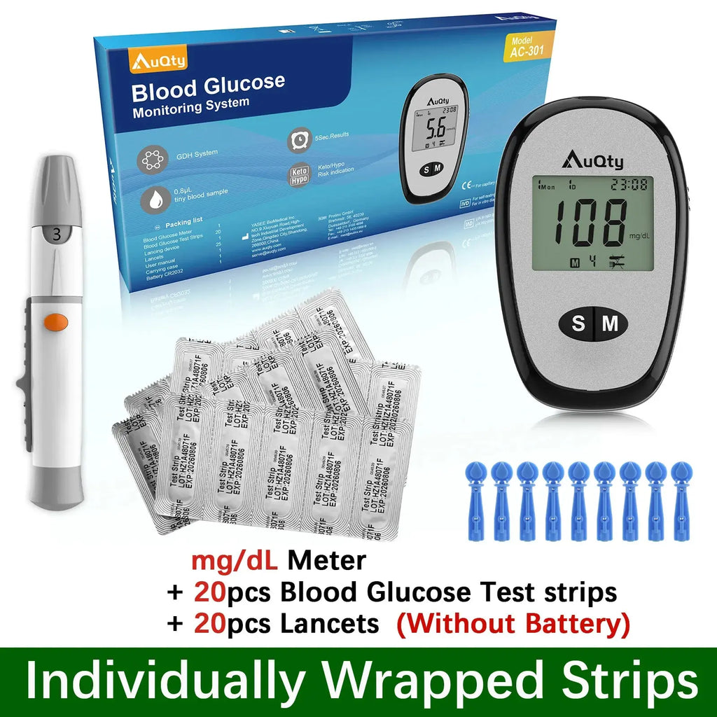 Blood Glucose Meter With Individually wrapped Glucose Test Strip Glucometer Kit Blood Sugar Monitor for Diabetes Fast Result Nova Trendz