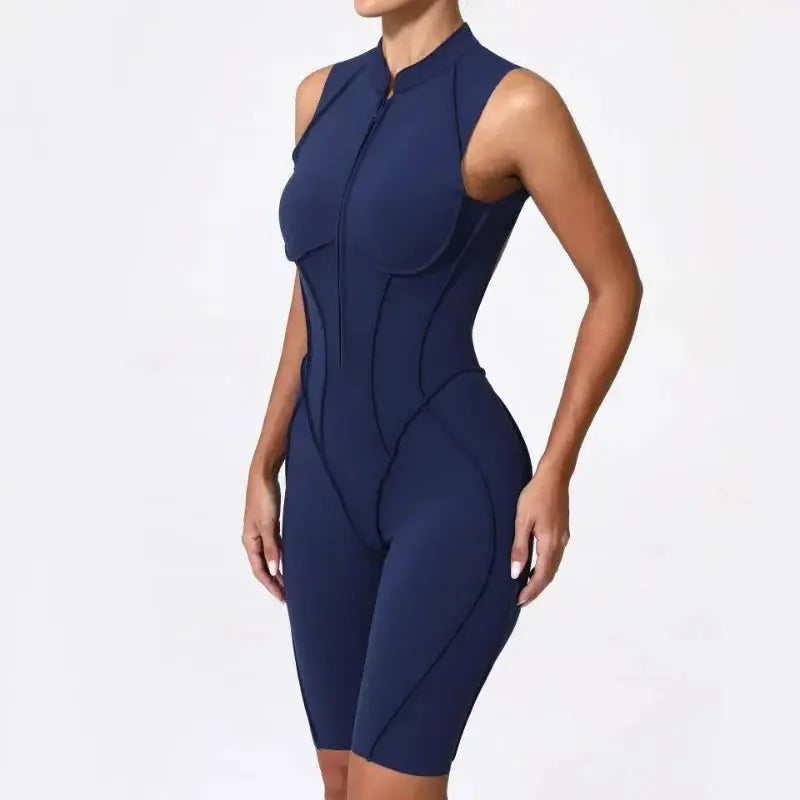 New Seamless Yoga Jumpsuits Sports Fitness Hip-lifting Backless Skinny Zipper One-Piece Workout Clothing Gym Bodysuit for Women - Nova Trendz