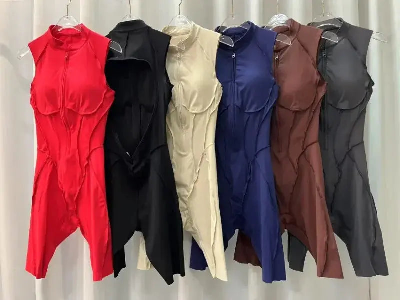 New Seamless Yoga Jumpsuits Sports Fitness Hip-lifting Backless Skinny Zipper One-Piece Workout Clothing Gym Bodysuit for Women - Nova Trendz