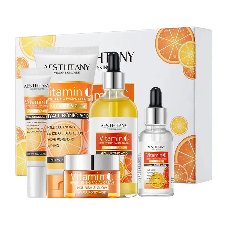 Natural Vitamin C Skin Care Set Moisturizing Hyaluronic Acid Skin Care Kit 5PCS Women Beauty Set Nova Trendz