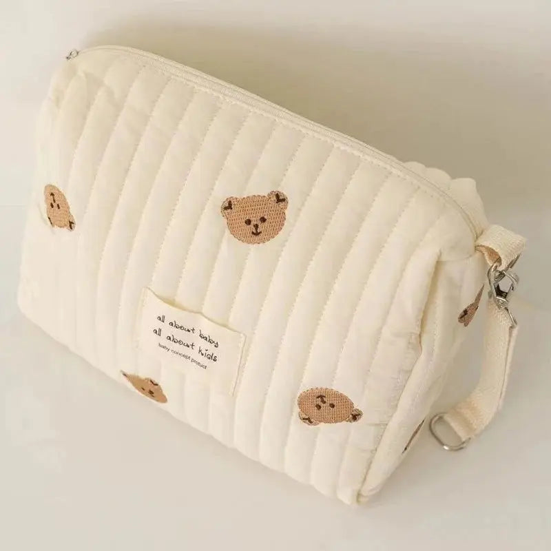 Portable Stroller Nappy Bag Quilted Baby Diaper Caddy Organizer Embroidered Mommy Bags Babies Accessories Changing Bag Storage Nova Trendz