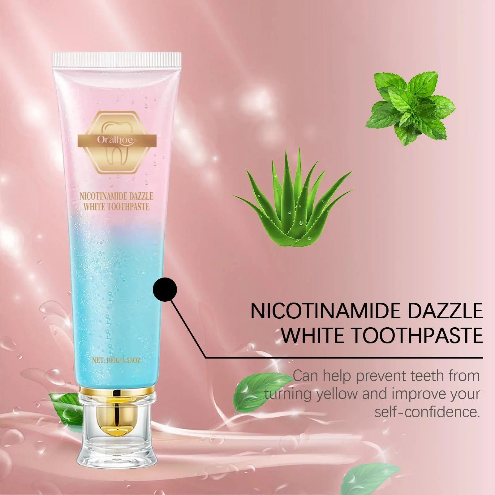 Niacinamide Whitening Toothpaste Dental Stains Removing Prevent Bad Breath Oral Cleaning Refreshing Reduces Plaque Toothpaste - Nova Trendz