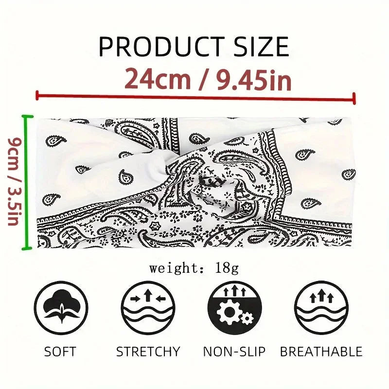 New Yoga Hair Tie Women's Crossnut Headband European and American Print Fashion Hairband Hair Accessories  Sports Headband Nova Trendz