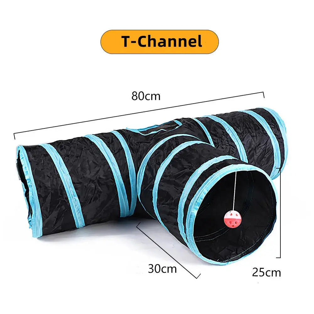 Cat Tunnel Pet Supplies Cat S T Pass Play Tunnel Foldable Cat Tunnel Cat Toy Breathable Drill Barrel for Indoor loud paper - Nova Trendz