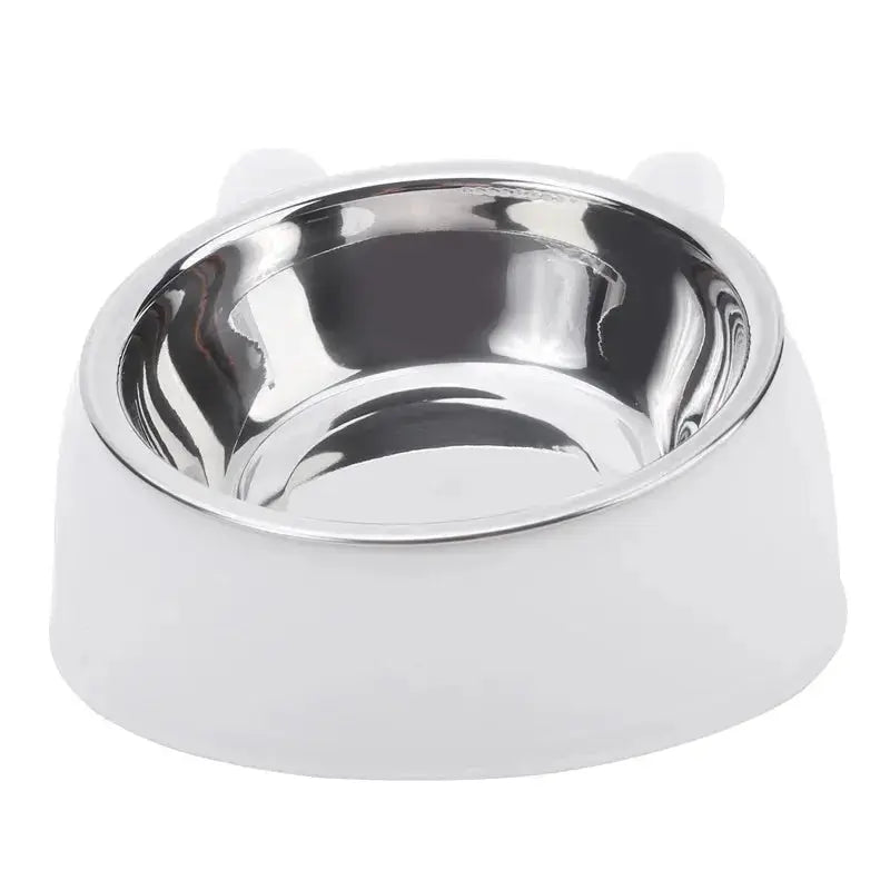 1pc Cat Bowl Lovely Creative Inclined Kitten Puppy Food Feeding Bowls Stainless Steel Cats Drinking Feeder Pet Dogs Cats Feeders - Nova Trendz