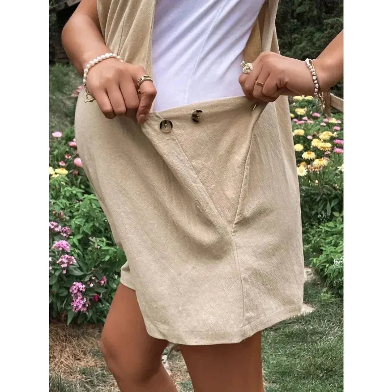 Maternity Jumpsuits Knee-length Plus Size Summer Fashion Pregnant Woman Rompers Solid Color Pregnancy Overalls Cotton Clothes Nova Trendz