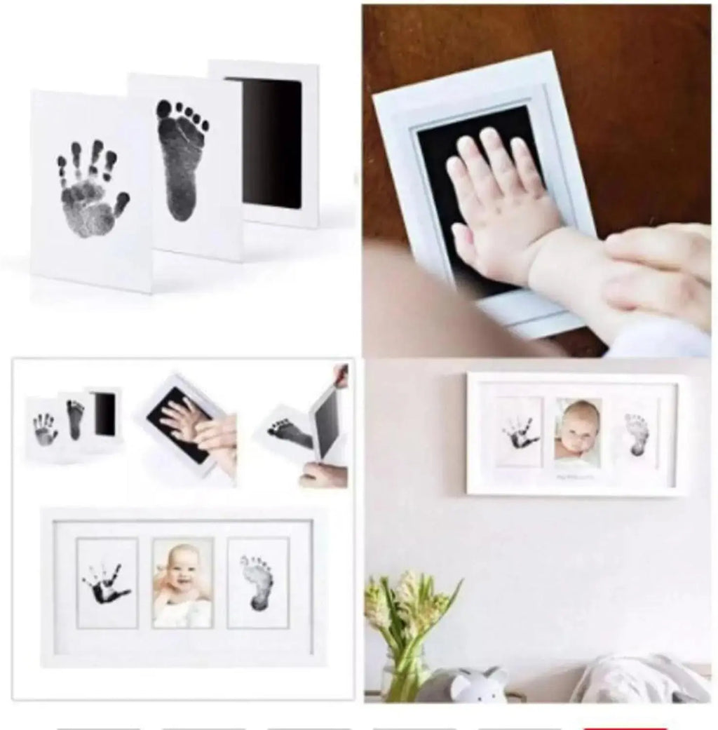 Newborn Baby DIY Handprint Footprint Kit Ink Pads Photo Frame Handprint Toddlers Souvenir And Pet Cat Dog Paw Prints Nova Trendz