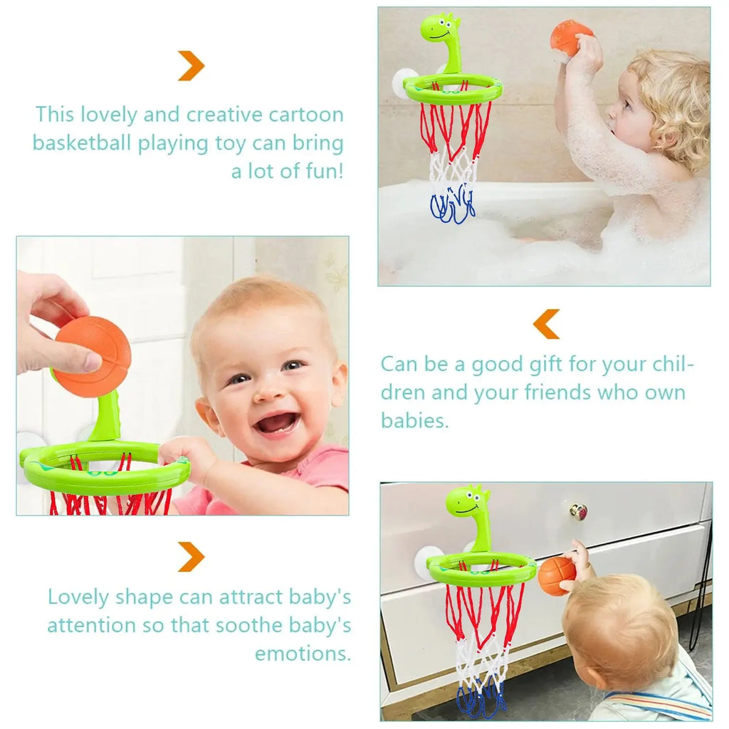 Baby Bath Toy Children Water Play Toys Set Bathroom Bathtub Suction Cup Shooting Basketball Hoop with 3 Balls Bath Toys for Kids - Nova Trendz