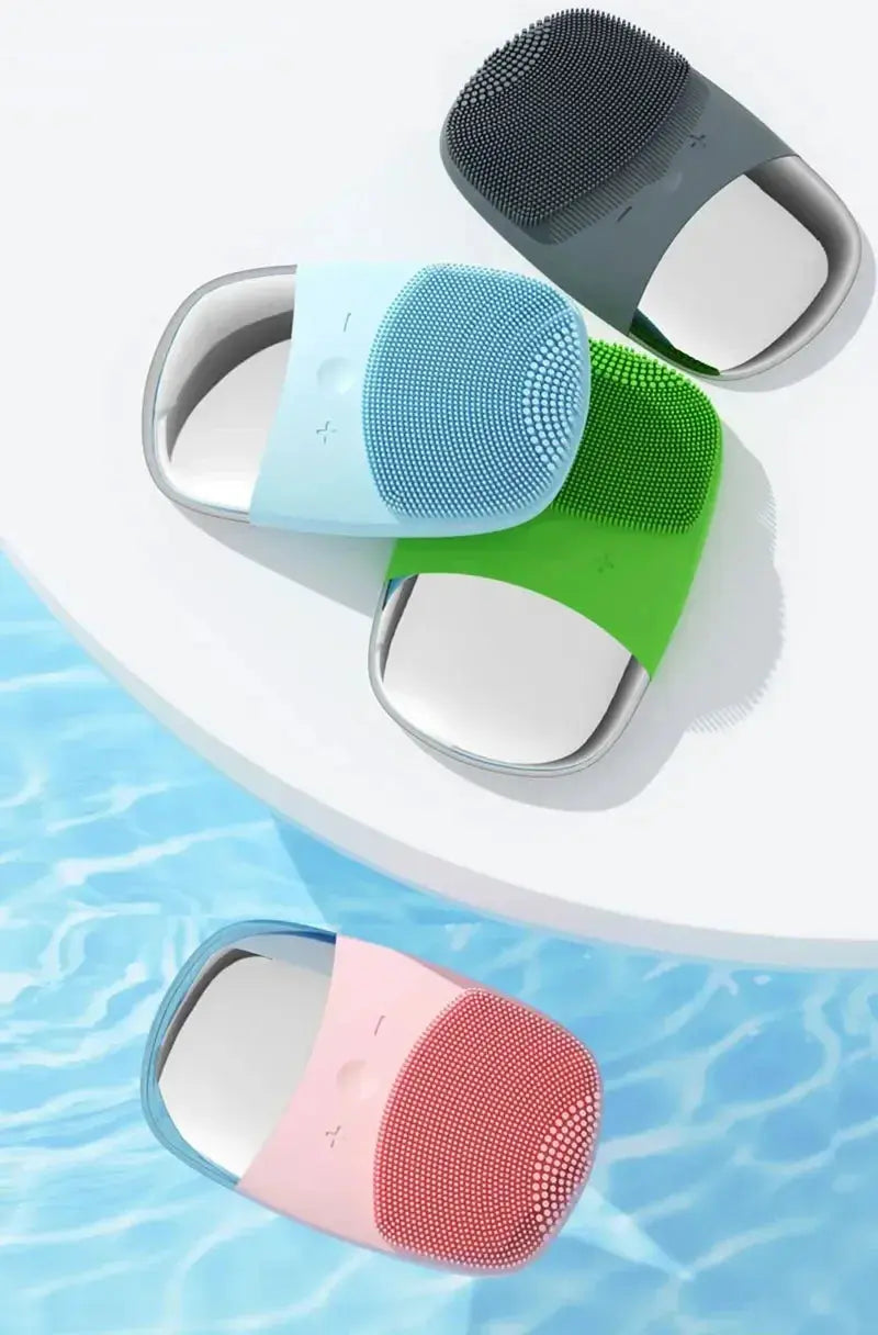 Electric Facial Cleansing Brush Silicone Sonic Face Cleaner Deep Pore Cleaning Skin Massage Intelligent Cleansing Brush Device - Nova Trendz