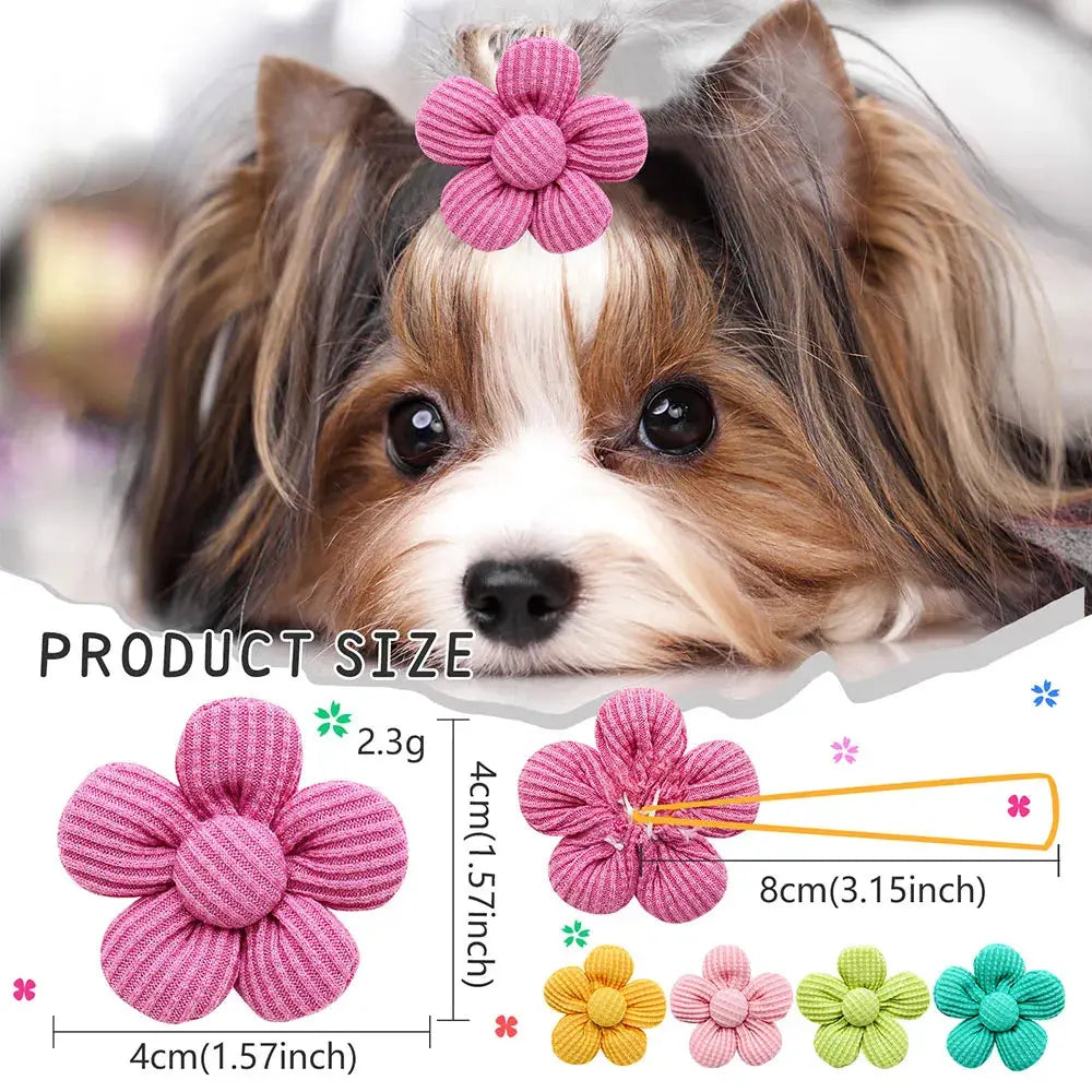 50PCS Dog Hair Bows Fashion Cute Bows For Dogs Cotton Pet Dog Hair Accessories Pet Dog Grooming Bows Dogs Accessories Nova Trendz