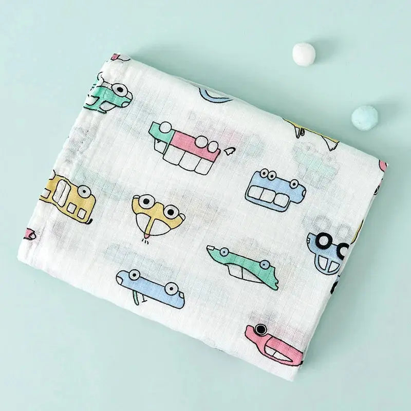 110cm Baby Swaddle Blanket Dual Layers  Blankets For Boys Girls Organic Cotton Soft Newborn Swaddle Wrap Burping Clothes - Nova Trendz