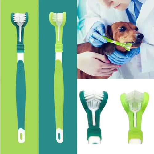 3-Sided Pet Toothbrush Dog Plastic Toothbrush Removing  Tartar Cleaning Mouth Pet  Care Cat Cleaning Mouth - Nova Trendz