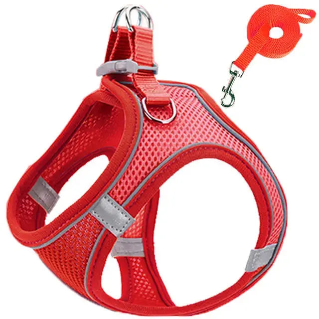 Cat Harness Reflective Pet Harnesses And Leashes Set Adjustable Pet Harness for Cats Small Dogs Pug Chihuahua Cat Accessories - Nova Trendz