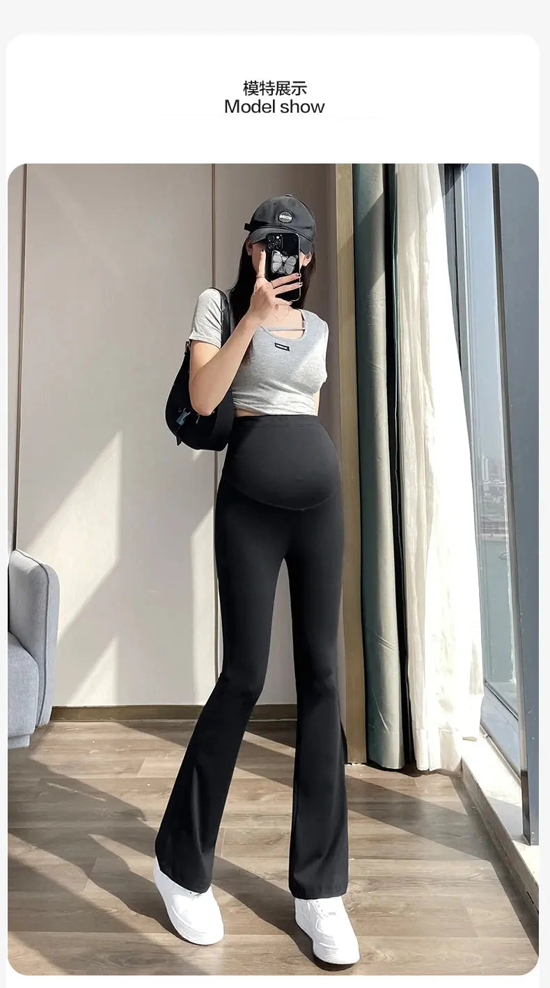 Maternity Leggings for Pregnant Women Yoga Flared High-waisted Trousers Pregnancy Clothes Maternity Yoga Flared Pants Nova Trendz