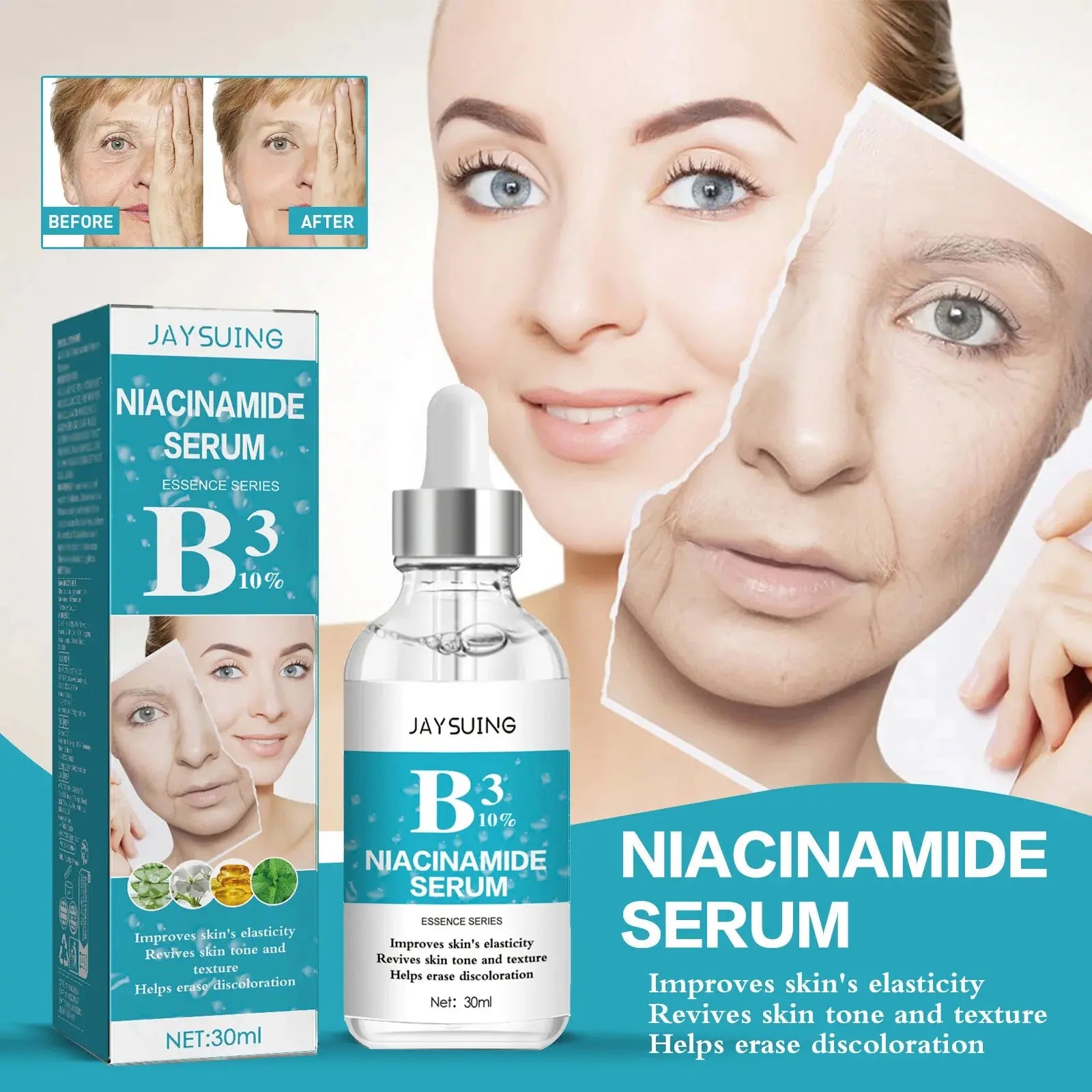 B3 Nicotinamide Serum Facial Anti W-rinkle Lift Firming Fine Lines Lightening Dark Circle Skin Brightening Skincare Products - Nova Trendz