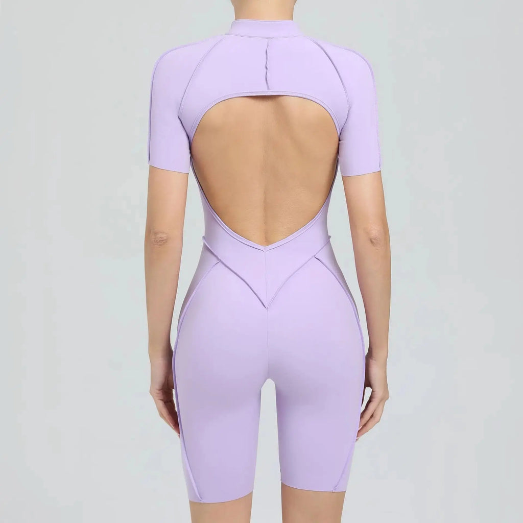 New Seamless Yoga Jumpsuits Sports Fitness Hip-lifting Backless Skinny Zipper One-Piece Workout Clothing Gym Bodysuit for Women - Nova Trendz