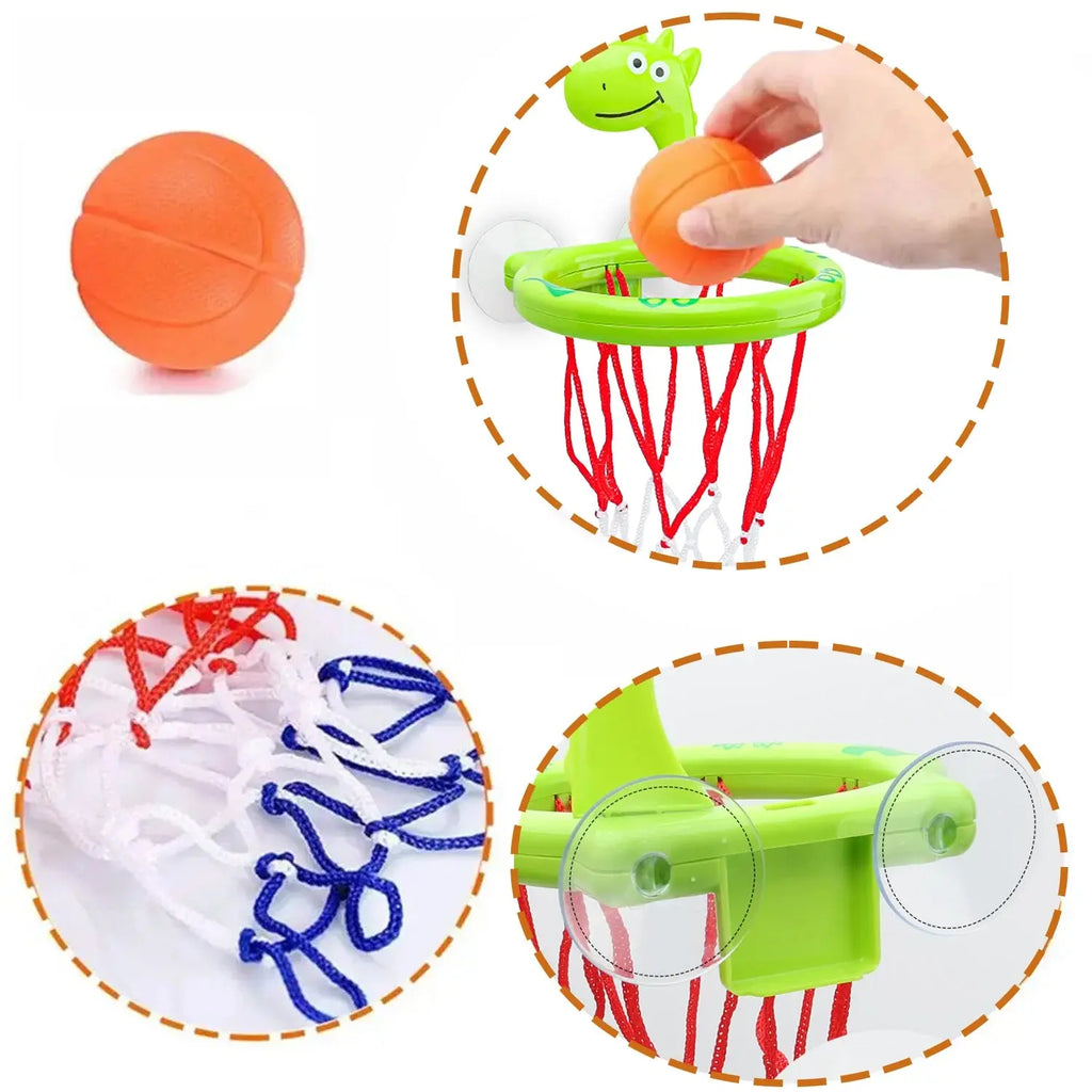 Baby Bath Toy Children Water Play Toys Set Bathroom Bathtub Suction Cup Shooting Basketball Hoop with 3 Balls Bath Toys for Kids - Nova Trendz