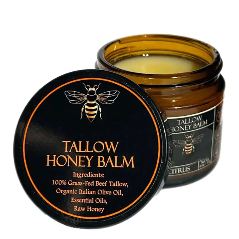 Organic Grass-Fed Beef Tallow Balm with Raw Honey - Moisturizing Cream for Soft, Smooth Skin - Handmade All-Natural Moisturizer Nova Trendz