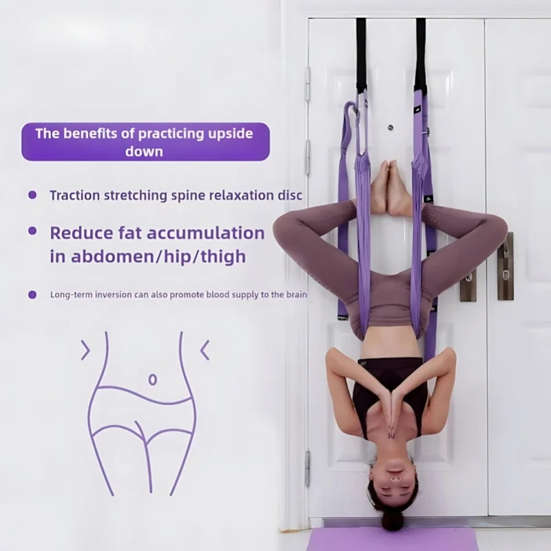 Luxury Purple Aerial Yoga Rope - Soft Fabric+Stable Support, Home Workout Safety, Single Piece Nova Trendz