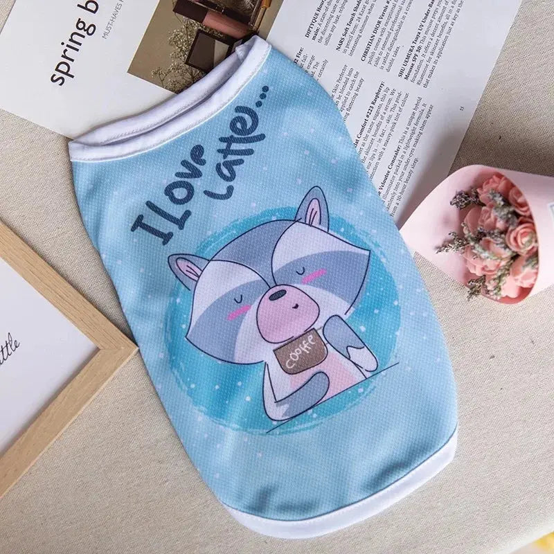 1 PC Lightweight Summer Vest for Pets Chihauhua XS-XXL Big Dogs Clothing Ice Felt Overall Cartoon No Fading Pet Cat Overalls - Nova Trendz