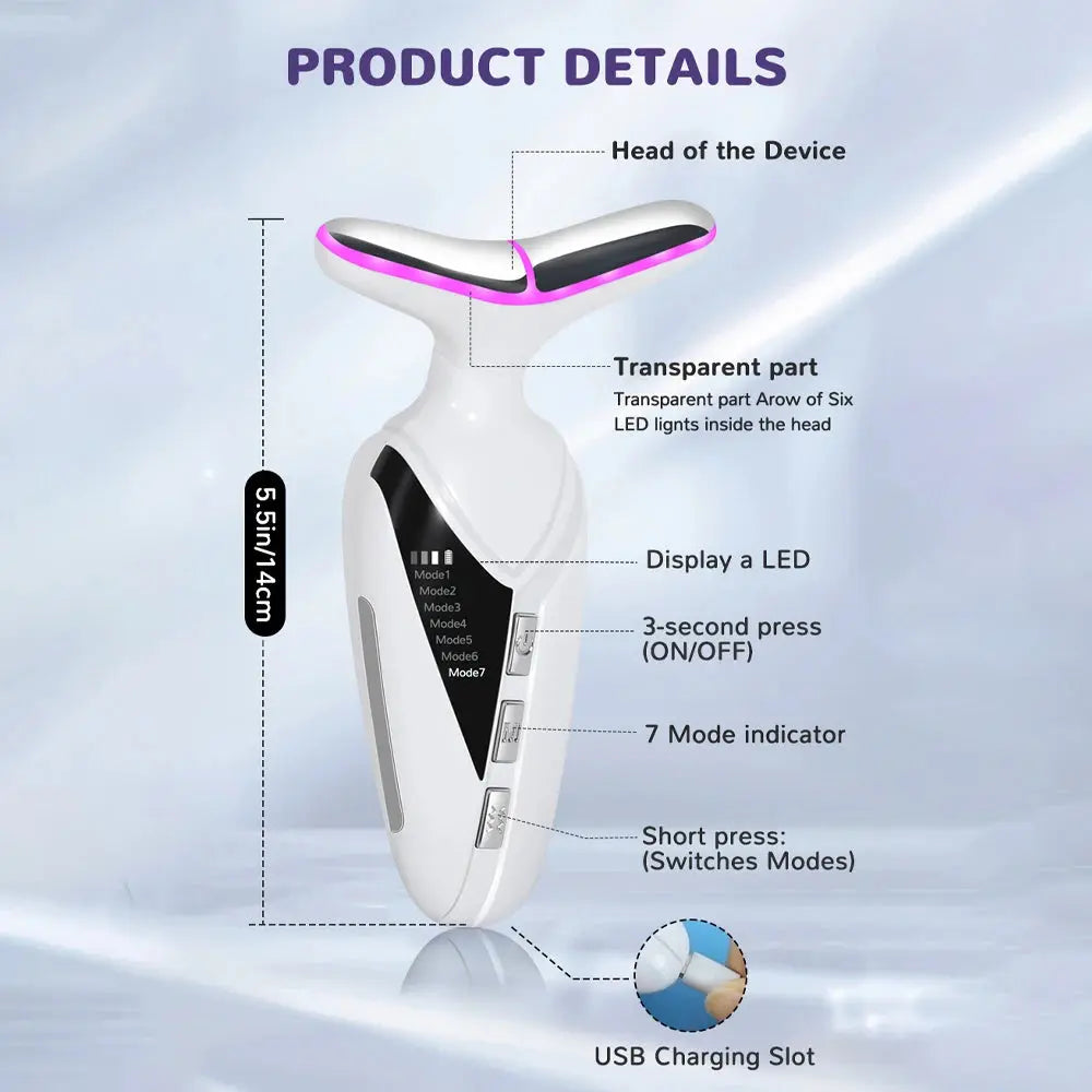 1PC Neck beauty instrument, face and neck massager, suitablefor women's home skin care Portable rechargeable skin lifting device Nova Trendz