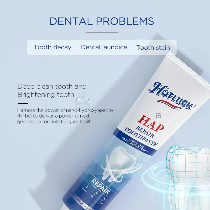 Hotluck Fluoride Free Nano Hydroxyapatite Toothpaste for & Sensitive Relief, Whitening, SLS Free, Natural Peppermint.Made in Chi - Nova Trendz