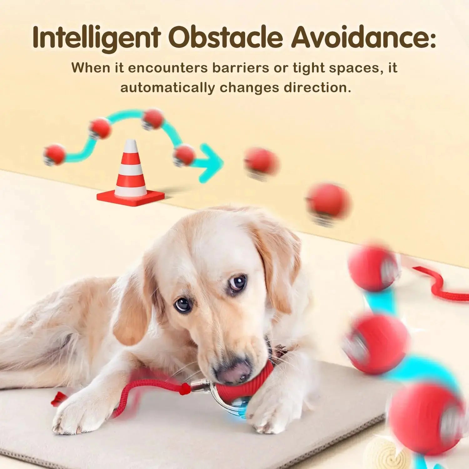 Cat Interactive Ball Toy, Automatic Rolling Ball with Tail, Rechargeable Smart Pet Interactive Toy, Intelligent Mouse for Cat - Nova Trendz