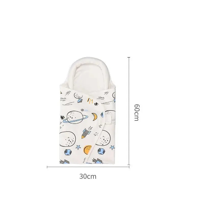 Newborn Baby Swaddle Wrap Adjustable Newborn Hat Set Anti-kick Swaddle Warm Soft BlanketSuitable for Babies Aged 0-3 Months - Nova Trendz