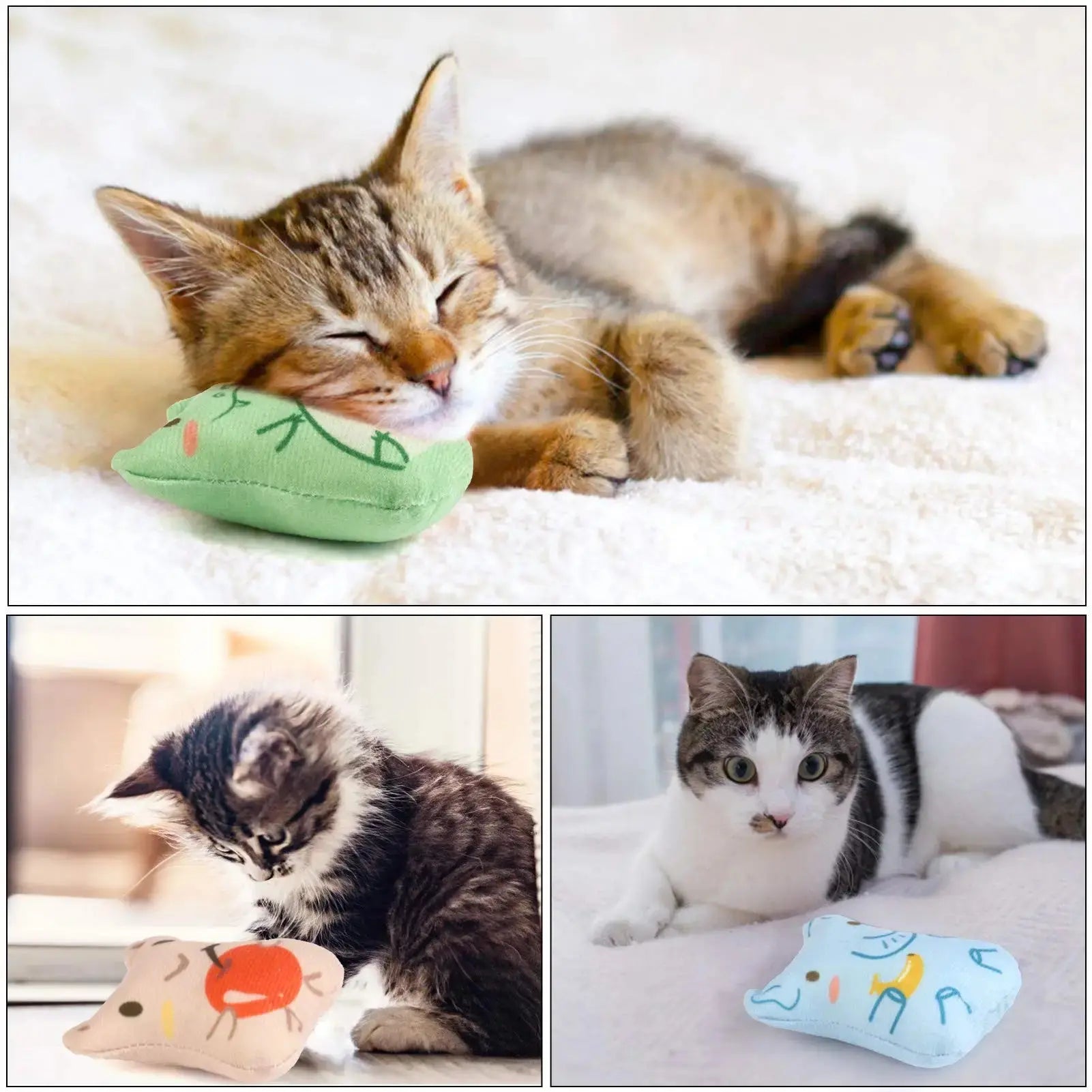 Dorakitten Catnip Toys for Indoor Cats - 5PCS Plush Cat Chew Toys Teething Interactive Catnip Filled Kitten Toy Soft Pet Toy - Nova Trendz