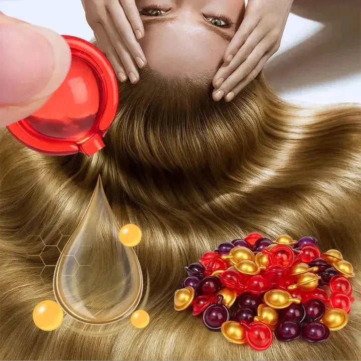 Hair Vitamin Capsule Keratin Oil Fast Restore Soft Smooth Shiny Hair Care Nourish Repair Hair Damaged Splitting Treatment Produc - Nova Trendz