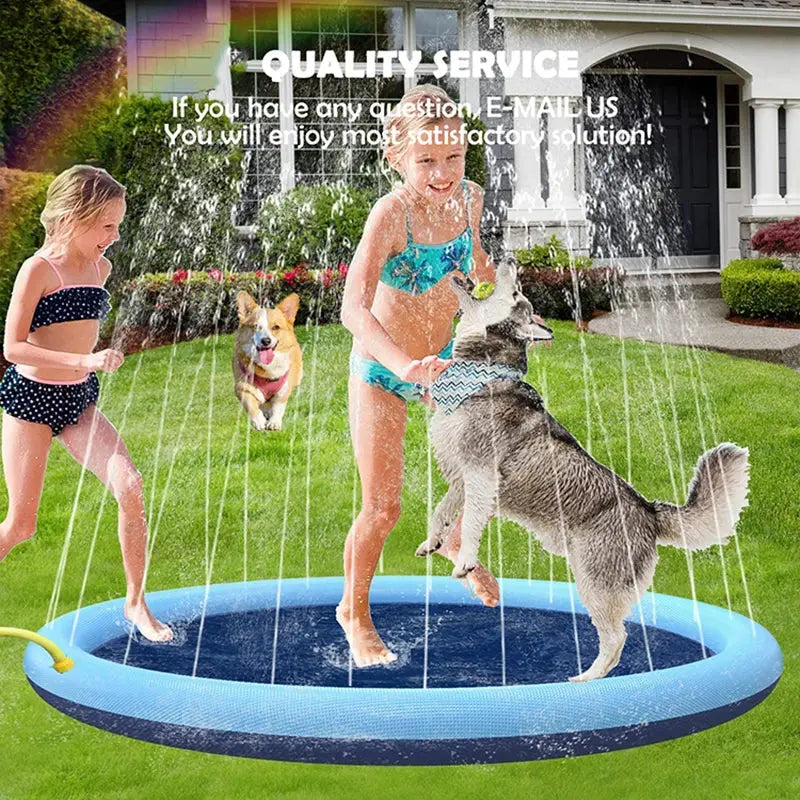 Dog Water Play Mat Splash Pad PVC Interactive Pet Toy for Outdoor Summer Cooling Fun Reusable Crawling Mat Nova Trendz