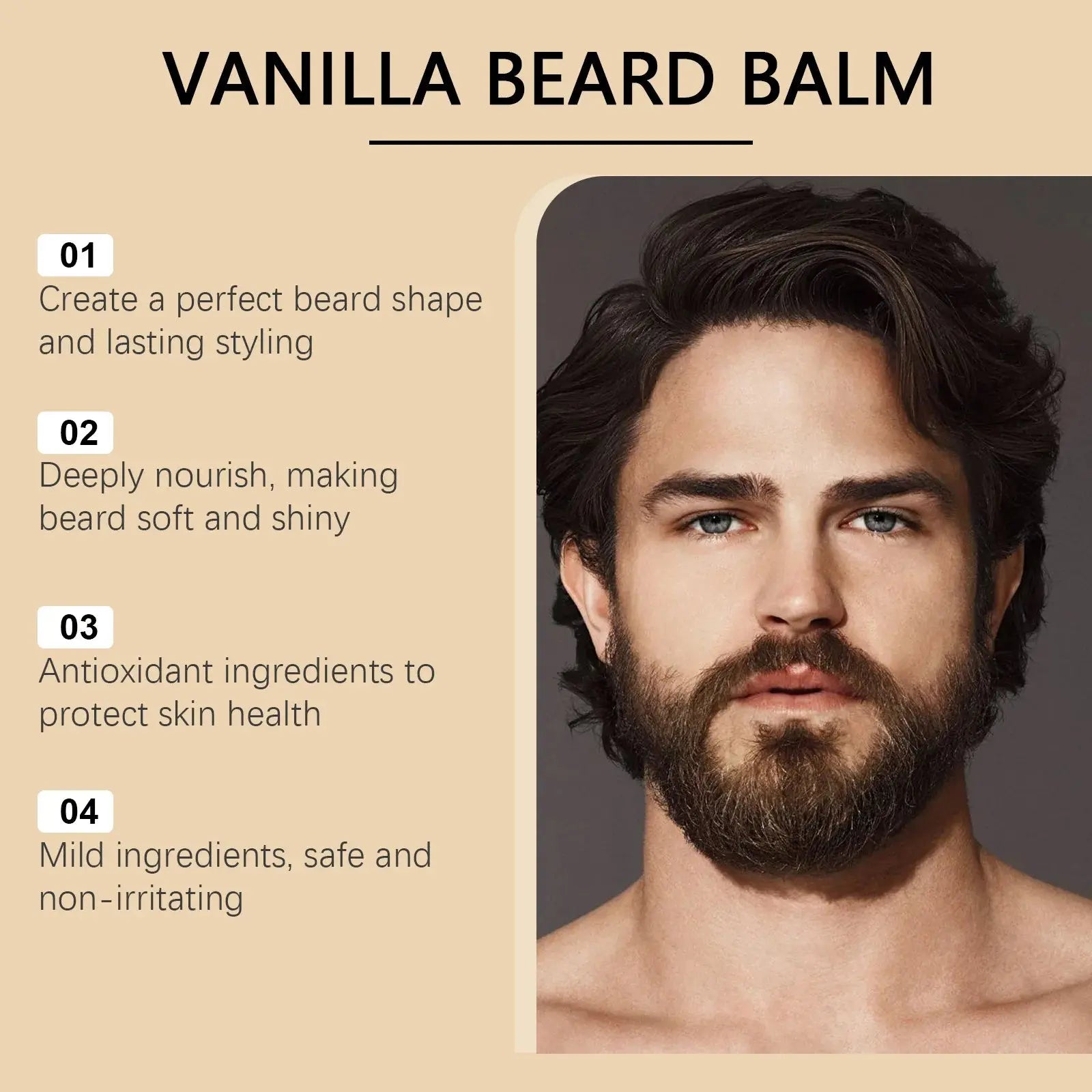 Beard Care Cream Moisturizing Facial Hair Growth Dashing Soften Moustache Beard Grooming Product Gentlemen Beard Styling Wax Nova Trendz