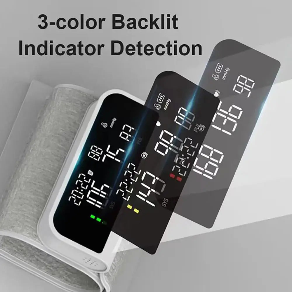 Full Upper Arm Blood Pressure Monitor Rechargeable Digital Three Color LCD large Screen Blood Pressure Monitor With Voice Nova Trendz