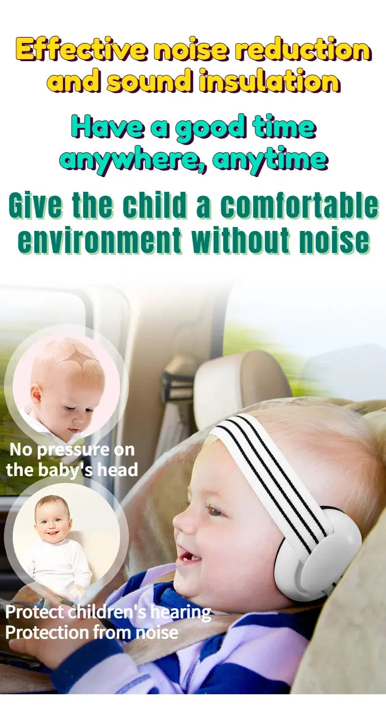 Baby Earmuff Mini-headset Adjustable Noise-proof Ear Protection Kids' Outdoor Sleep and Airplane Anti-noise Earmuffs Nova Trendz